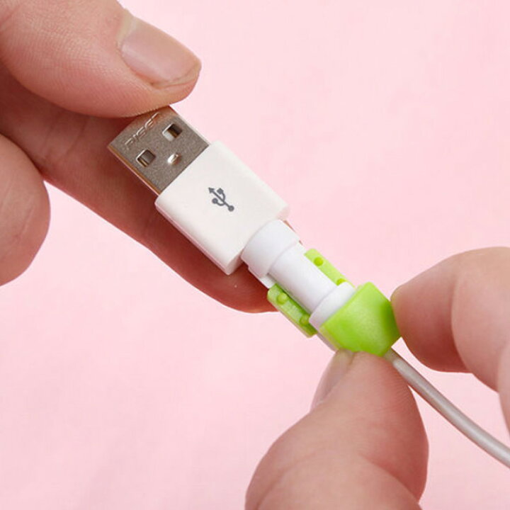 激安の iPhone充電器USBライトニングケーブルバイト 断線防止保護キャップカバー