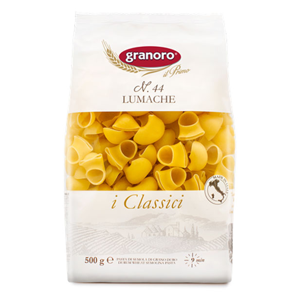 ちょっと変わったパスタで楽しい気分に 食べやすいサイズのショートパスタ ルマーケ マカロニ ショートパスタ イタリア産 グラノーロ pasta lumache エスカルゴ 新着 発売モデル granoro #44 500g