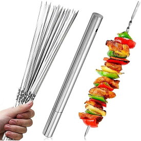 バーベキュー串 bbq 串 焼き串 ステンレス鋼 35cm 魚串 bbqフォーク バーベキュー道具 調理器具 アウトドア キャンプ ステンレス 再利用可能 20本組 再利用可能