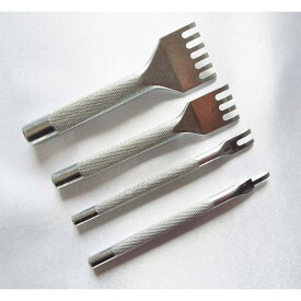 平目打ち レザークラフト 工具 かがり縫い 革細工 DIY 道具 4本セット 刃幅2.5mm