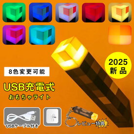 【限定おまけ松明キーホルダー】【当店限定8色】2025新品 マインクラフト風 松明 LEDライト 7色 マインクラフト風 マイクラ風 たいまつ ライト マイクラ グッズ マインクラフト ledライト 子供屋 多色変更 USB充電 マインクラフトグッズ ライト マインクラ おもちゃ 子ども