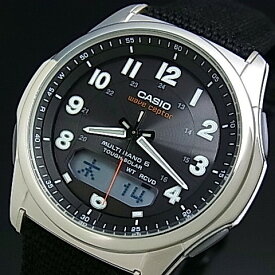 CASIO/Wave Ceptor【カシオ/ウェーブセプター】メンズ腕時計 ソーラー電波腕時計 ガンメタ文字盤 ブラックキャンバスベルト(国内正規品)WVA-M630B-1AJF