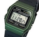 ■メール便配送■CASIO/Standard【カシオ/スタンダード】アラームクロノグラフ メンズ腕時計 ボーイズサイズ 軽量・薄型のデジタル液晶モデル ダークグリーンケース ブラックラバーベルト【国内正規品】F-91WM-3AJH