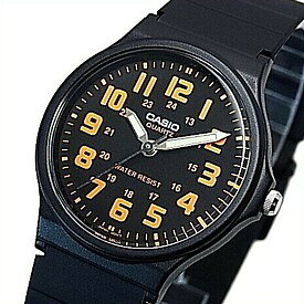 ■メール便配送■CASIO/Standard【カシオ/スタンダード】アナログクォーツ メンズ腕時計 ボーイズサイズ ラバーベルト ブラック/オレンジ文字盤 海外モデル【並行輸入品】MQ-71-4B