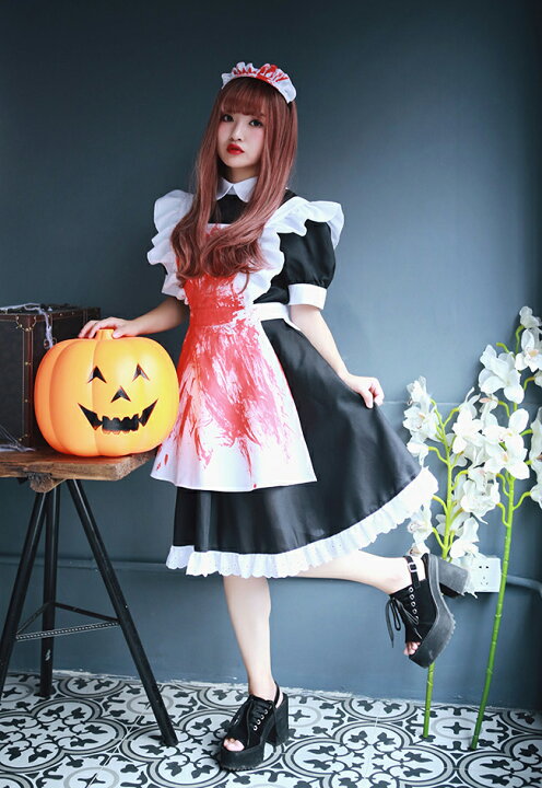 楽天市場 ハロウィン コスプレ 仮装 メイド服 メイド 衣装 レディース 大人 可愛い 女性 コスチューム ハロウィンコスプレ ハロウィン仮装 コスプレ衣装 アニメ セクシー 大きいサイズ ゴスロリ 巫女 ゾンビ キュート ロリータ エプロン ハロウィン衣装 Brightlele