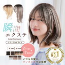 【予約販売】【 瞬間エクステ 】 部分ウィッグ ハイライト メッシュ 自然 ピンなし 面ファスナー ヘアピース ワンタッ…