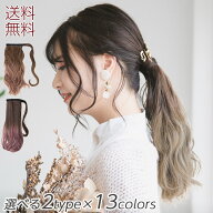 選べる2タイプ ウィッグ ポニーテール ロング バレない 可愛い グラデーション ワンタッチ エクステ 自然…