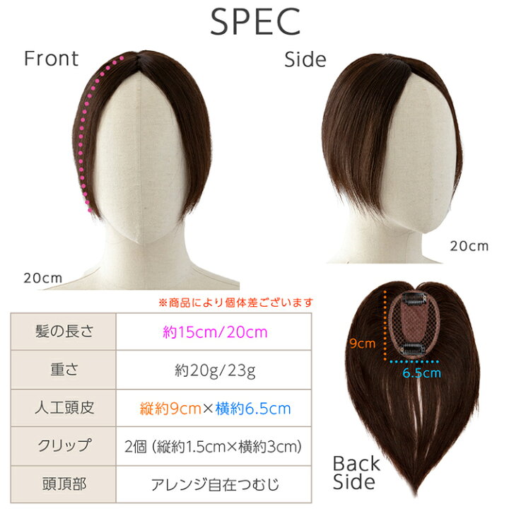 楽天市場】【 SALE！ 最終在庫処分】 部分ウィッグ 人毛100% 2サイズ 