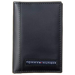 【送料無料】TOMMY HILFIGER トミーヒルフィガー 名刺入れ カードケース 定期 クレジット ブラック レザー 革 31TL20X026 2つ折り MEN 紳士 黒 ブラック トミー 新生活 フレッシャーズ 新社会人 プレ