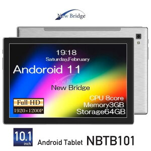 yzNew Bridge NBTB101 10.1C` ^ubg Android11 IPSt tHD IN^RACPU 3GB RAM 64GBXg[W Bluetooth GPS wK 掋 ݑ[N ϋv^➑ eʃobe