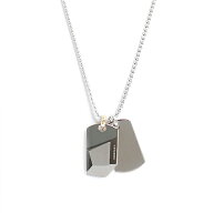 ディーゼル DIESEL ネックレス ペンダント DX1143040 メンズ レディース ダブルプレート ガンメタル シル…