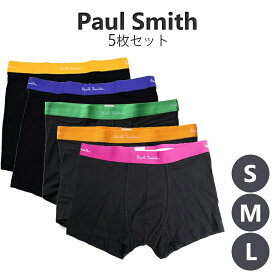 ポールスミス Paul Smith ボクサーパンツ アンダーウェア 下着 5枚セット インナー メンズ 前閉じ 無地 メンズ下着 男性 MEN TRUNK 5 PACK ブラック 黒 M1A 914C E5PCKP 79 プレゼント