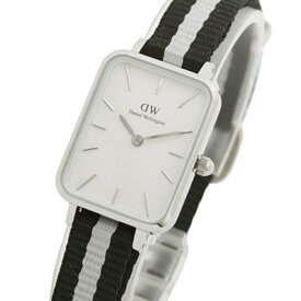 ダニエルウェリントン DANIEL WELLINGTON Quadro 20x26mm Black & Grey NATO Silver White DW00100676 腕時計 レディース ホワイト クオーツ