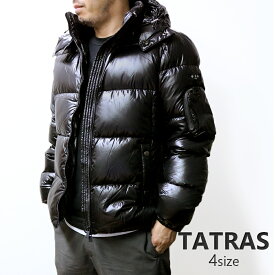 タトラス ダウンジャケット ベルボ メンズ mtata4562 TATRAS BELBO アウター シンプル 無地 黒 ワンポイント フード 秋冬 ナイロン 男性 彼氏 旦那 お父さん 誕生日 プレゼン