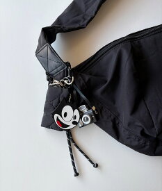 USA フィリックス FACEラバーチャーム キャラクターチャーム カメラモチーフチャーム レオパード柄ポーチ付き バッグアクセサリー レトロ ネコポス送料無料 キーホルダー ヒョウ柄ポーチチャーム ミニカメラチャーム