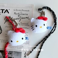 【5％オフクーポン◆ポイントUP】むにゅっと KITTYチャーム レッド パラコードチャーム バッグアクセサリ…