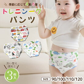 【10％OFFクーポン 2点以上 9/19 20時〜】BRILBE 4層 6層 トレーニングパンツ 3枚組 メッシュ素材 吸水性改良 ガーゼ 防水層付 男の子 女の子90 100 110 おねしょ パンツ おねしょ ズボン おねしょ対策 通気性 トイトレ トレパン 布おむつ キッズ ベビー