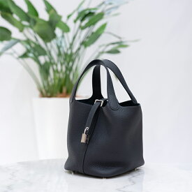 【60回払いまで金利0%】【新品】エルメス ピコタン ロック PM トリヨンクレマンス キャバン シルバー金具 ブルー 紺 青 HERMESハンドバッグ 送料無料