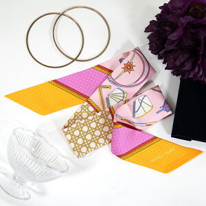 エルメス ツイリー 折畳み式幌の馬車 ピンク / 白 / ソレイユ HERMES 新品スカーフ ブランド小物 送料無料