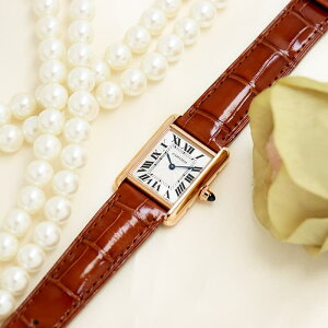 カルティエ タンク ルイ カルティエ SM シルバー PG 革 WGTA0010 CARTIER 新品レディース 腕時計 送料無料