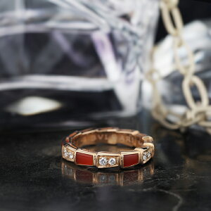 ブルガリ セルペンティ ヴァイパー ピンクゴールド カーネリアン ダイヤモンド 353326 9号 BVLGARI 新品リング ブランドジュエリー 送料無料