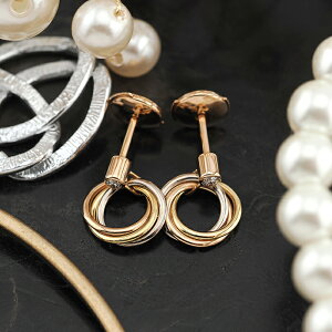 カルティエ トリニティ ピアス ホワイトゴールド イエローゴールド ピンクゴールド ダイヤモンド CRB8043200 CARTIER 新品ピアス ブランドジュエリー 送料無料