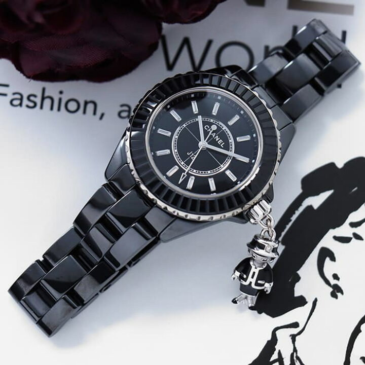 楽天市場】シャネル マドモアゼル J12 アクテ II 33MM H6479 ブラック 