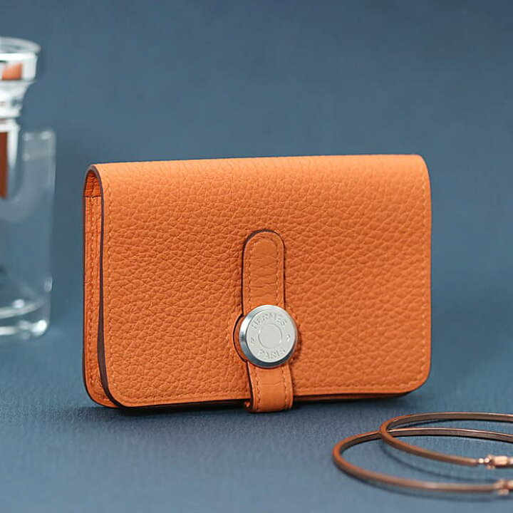 楽天市場】エルメス ドゴンカード トゴ オレンジ シルバー金具 HERMES  