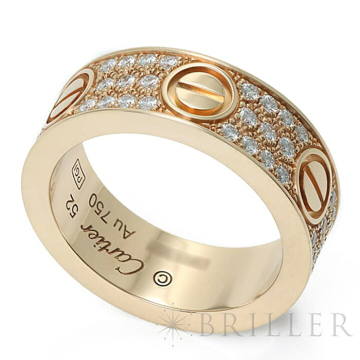 楽天市場】カルティエ ラブリング B4087652 ピンクゴールド パヴェ  