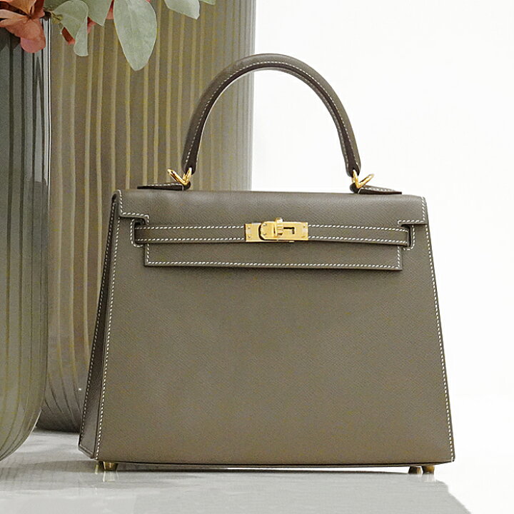 楽天市場】ケリー25 エプソン 外縫い エトゥープ ゴールド金具 HERMES  