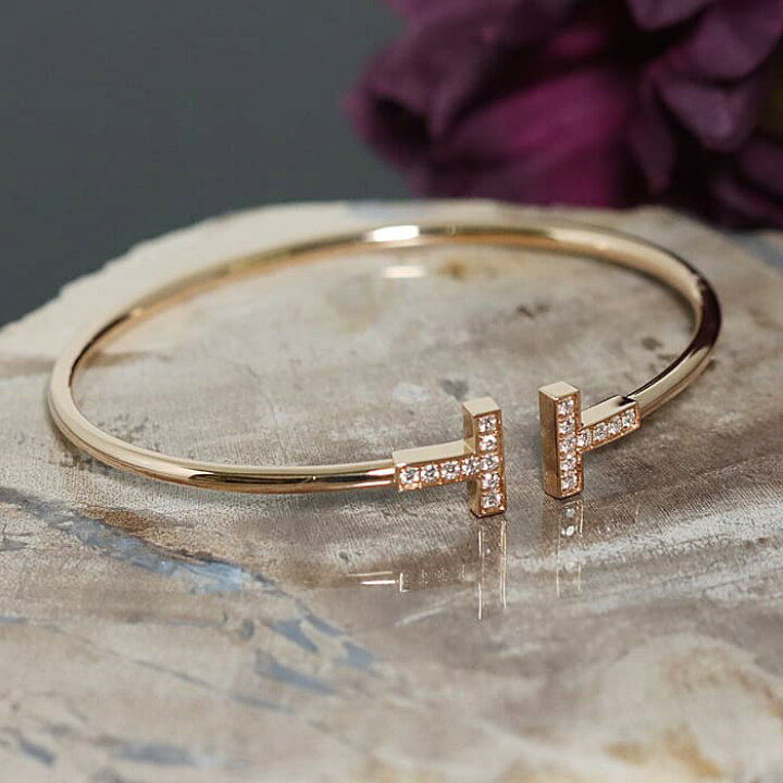 楽天市場】ティファニー T ワイヤー ブレスレット ピンクゴールド  