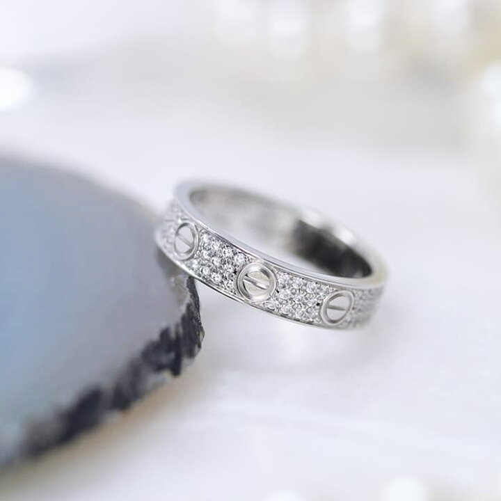 楽天市場】カルティエ ミニラブリング ホワイトゴールド パヴェ  