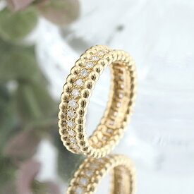 ヴァンクリーフ＆アーペル ペルレ リング イエローゴールド ダイヤモンド 10号 Van Cleef & Arpels 中古リング ブランドジュエリー 送料無料