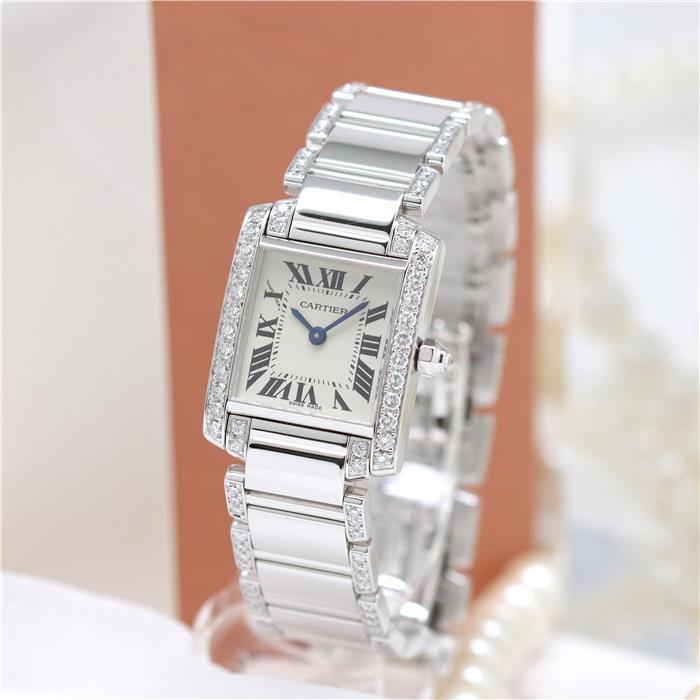 カルティエ Cartier タンクフランセーズSM ダイヤモンド WE1002SF クオーツ レディース 腕時計
