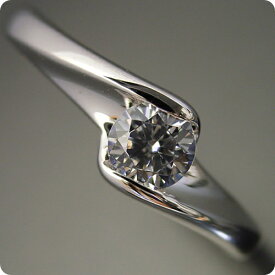【婚約指輪】ダイヤモンド【10万円】プラチナ【エンゲージリング】受注生産品「流れるようなラインの伏せこみタイプの婚約指輪」