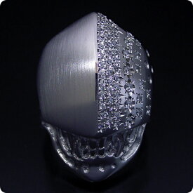 結婚指輪 スカルリング ダイヤモンド マリッジリング プラチナ ドクロ ブライダルジュエリー エイリアン スカルを超えるスカルとして作った結婚指輪