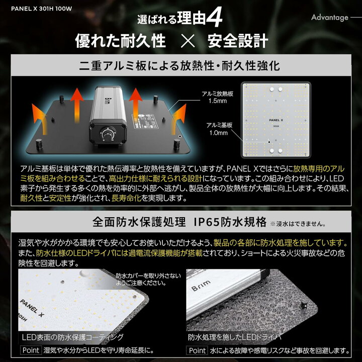 楽天市場】BRIM(ブリム) PANEL X 植物育成ライト LED パネルライト 