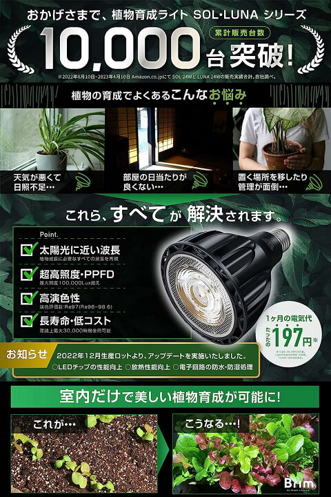 楽天市場】【最強配送】 BRIM(ブリム) 公式店 SOL 24W 植物育成ライト 