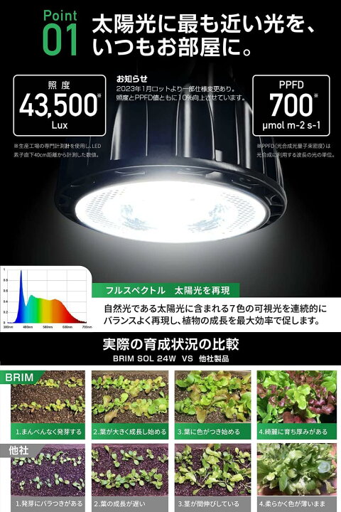 楽天市場】BRIM(ブリム) 公式 植物育成ライト SOL 24W 22W LED 植物 