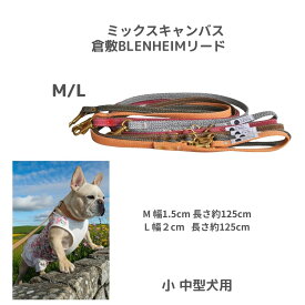 倉敷製帆布 犬 リード 日本製 ミックスキャンバス M L カフェリード トイプードル ボストンテリア ミニピン シュナウザー フレンチブルドッグ 柴犬 コーギー