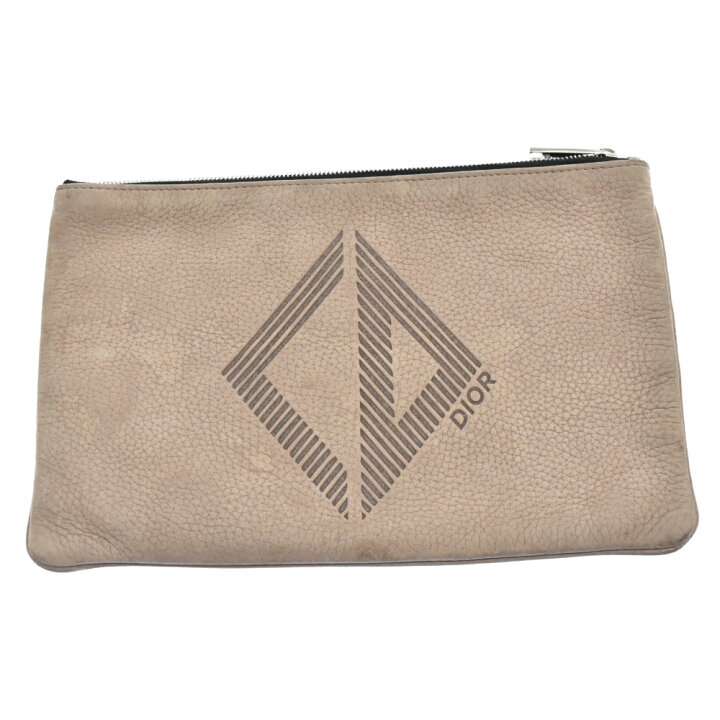 楽天市場 Dior ディオール Novelty Pouch ノベルティ ポーチ Cdロゴ クラッチバッグ レザー デストロイ ベージュ 中古 程度b カラーベージュ オンライン限定商品 ブランド買取 販売 Bring
