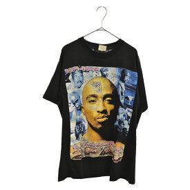 VINTAGE(ヴィンテージ) サイズ:L 90s TUPAC IN MEMORY OF 2PAC Vintage T-shirt ツーパック インメモリーオブ 2パック ヴィンテージ 半袖Tシャツ ブラック【中古】【程度B】【カラーブラック】【取扱店舗AWESOME原宿店】