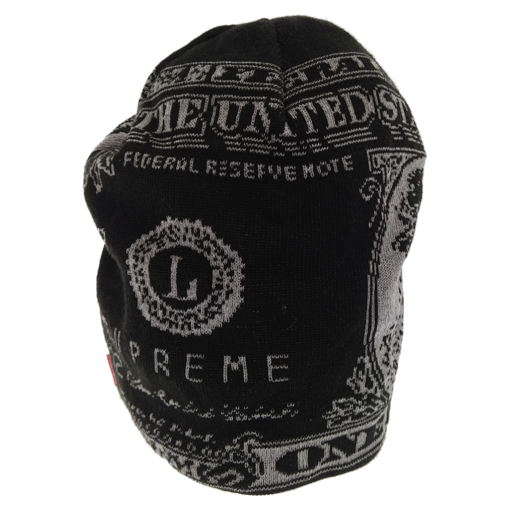 ショップSUPREME(シュプリーム) 21AW Dollar Beanie アクリルプリントニット帽 ブラック ドル ビーニー ニットキャップ  メンズ帽子