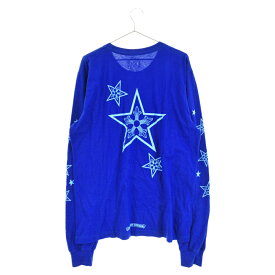 CHROME HEARTS(クロムハーツ) サイズ:L BLUE STAR LONG SLEEVE TEE バックスタープリントクルーネック長袖Tシャツ ブルー【中古】【程度A】【カラーブルー】【取扱店舗原宿】