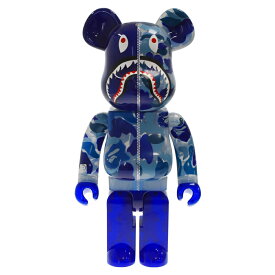 MEDICOM TOY(メディコムトイ) サイズ:1000% ×BAPE BE@RBRICK CLEAR ABC CAMO SHARK 1000% ベアブリック アベイシングエイプ カモシャーク クリア フィギュア 人形 ブルー/クリア【中古】【程度B】【カラーブルー】【取扱店舗BRING渋谷ANNEX店】