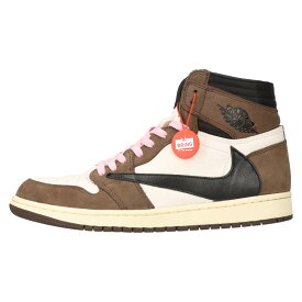 NIKE(ナイキ) サイズ:28.5cm ×TRAVIS SCOTT AIR JORDAN 1 RETRO HIGH OG TS SP トラヴィススコット エアジョーダン1 レトロ ハイカットスニーカー ブラウン CD4487-100 US10.5/28.5cm【中古】【程度A】【カラーブラウン】【取扱店舗BRINGアメリカ村店】