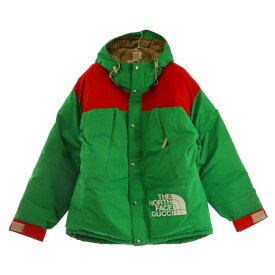 GUCCI(グッチ) サイズ:L 21AW×THE NORTH FACE MOUNTAIN GUIDE DOWN JACKET ノースフェイス マウンテンガイド ダウンジャケット レッド/グリーン 663758【新古品/中古】【程度S】【カラーレッド】【オンライン限定商品】
