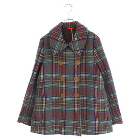 Vivienne Westwood(ヴィヴィアンウエストウッド) サイズ:44 90s Archive タータンチェック ウール コート ダブル コート マルチ アーカイブ【中古】【程度A】【カラーマルチカラー】【取扱店舗AWESOME原宿店】