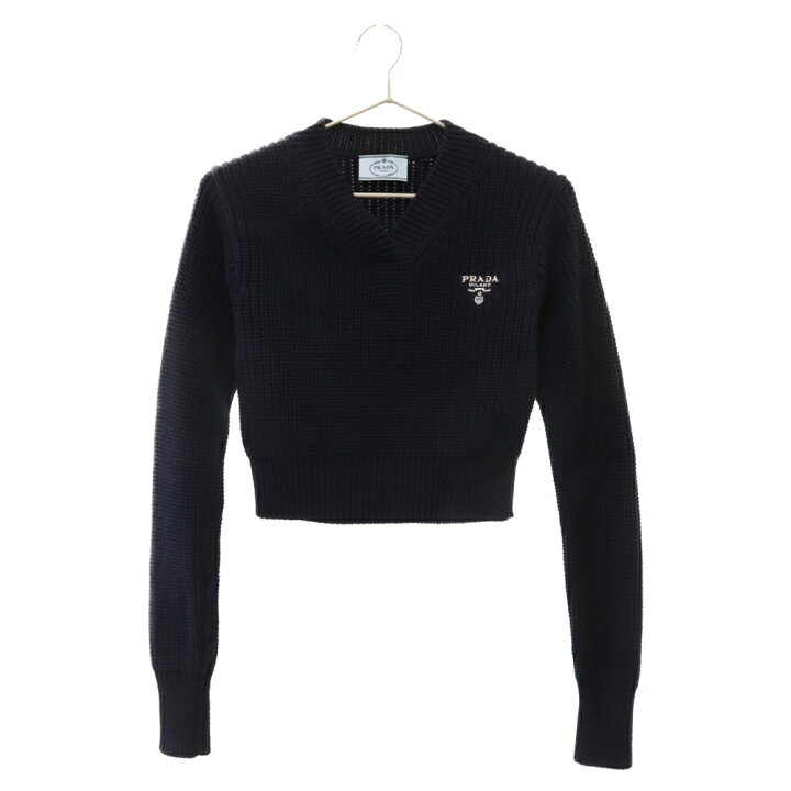 楽天市場】PRADA(プラダ) サイズ:36 22AW ショート丈 Vネックニット 