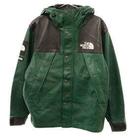 SUPREME(シュプリーム) サイズ:M 18AW Leather Mountain Parka ザノースフェイス レザーマウンテンパーカー ジップアップレザーパーカージャケット グリーン NP61807I【中古】【程度A】【カラーグリーン】【取扱店舗BRING札幌店】